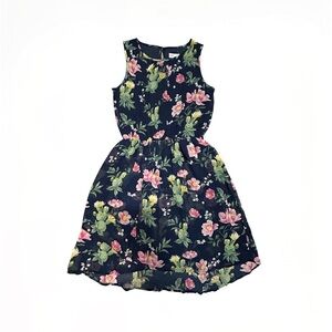 H&M Navy Floral Kids Dress Sz 14Y